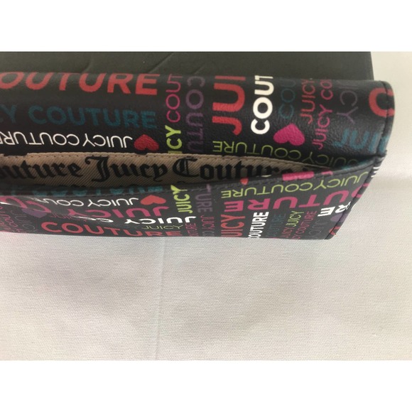 Juicy Couture Women's Wallet Clutch Black Logo Pattern New - Picture 7 of 8